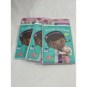 Lot Of 3 Doc McStuffins Birthday Party Invitations Disney. 24 Total Invitations